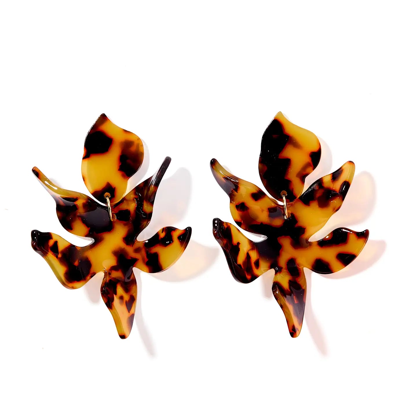 FLORA STATEMENT EARRINGS-TORTOISE