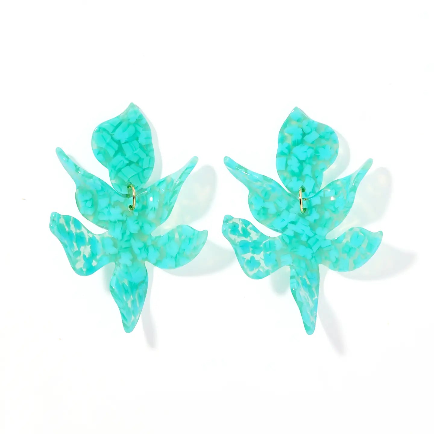 FLORA STATEMENT EARRINGS-AQUAMARINE