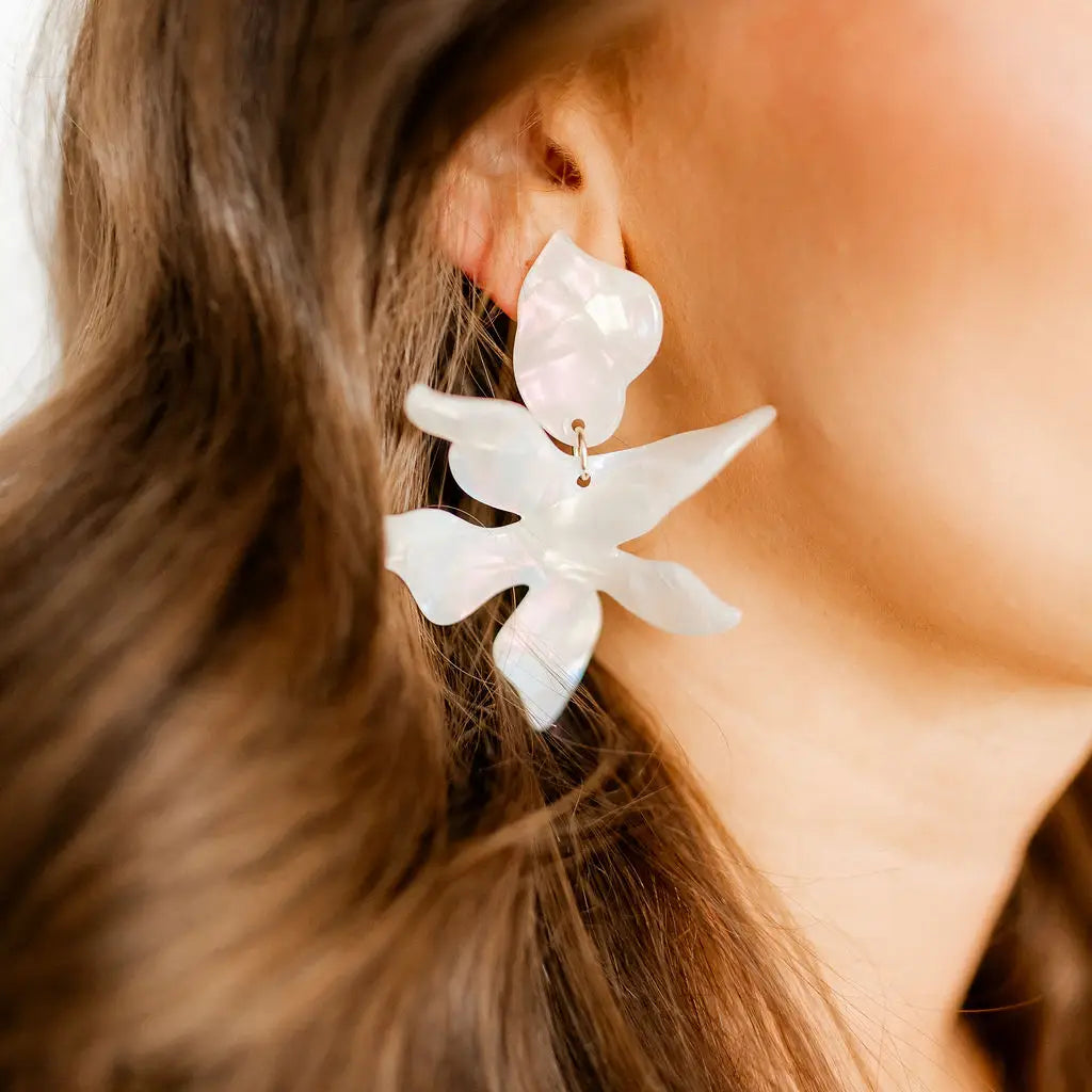 FLORA STATEMENT EARRING-IRIDESCENT
