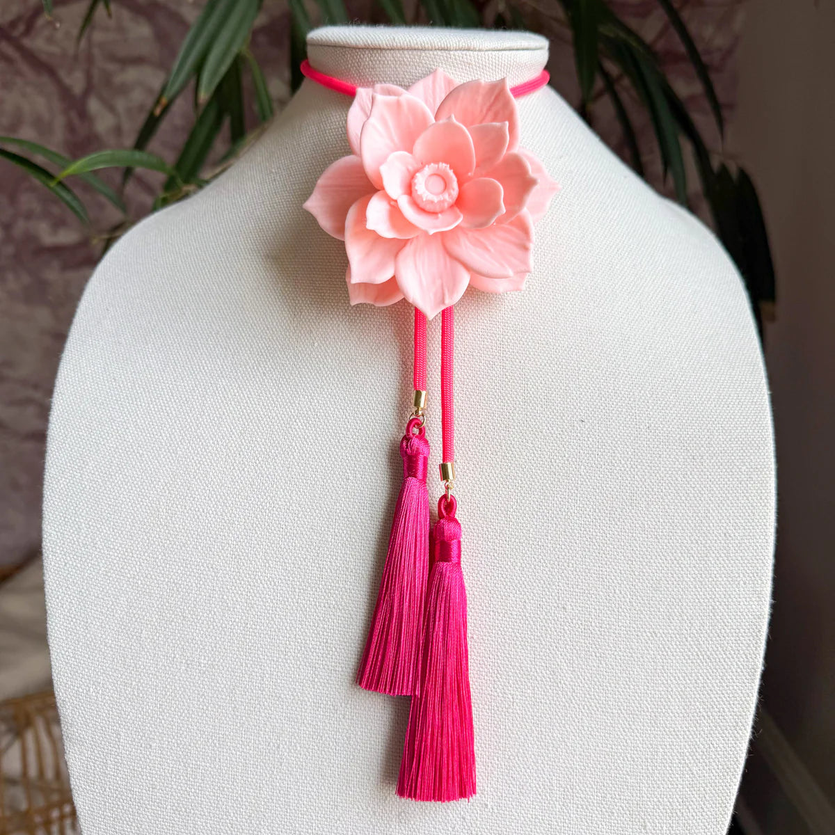 LOTUS FLOWER BOLO-BLUSH/NEON PINK/FUCHSIA