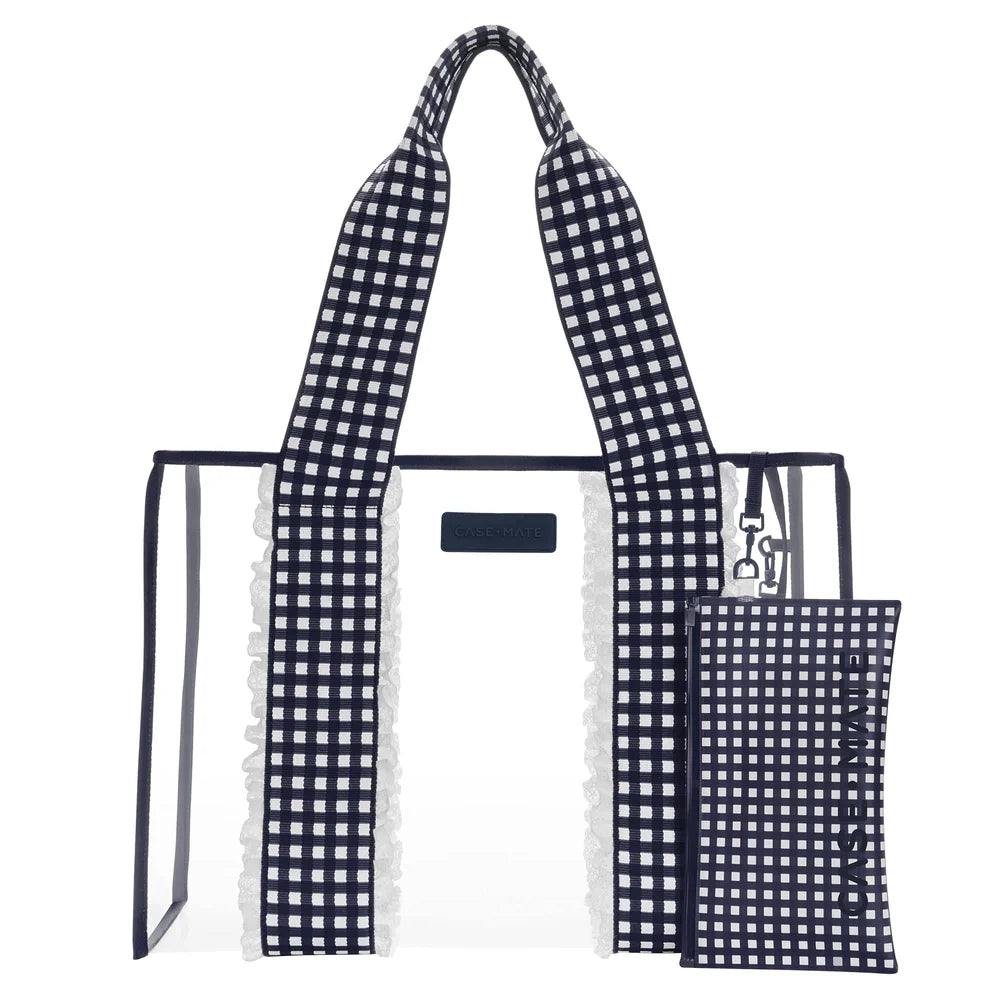 CASE-MATE-NAVY GINGHAM JELLY TOTE