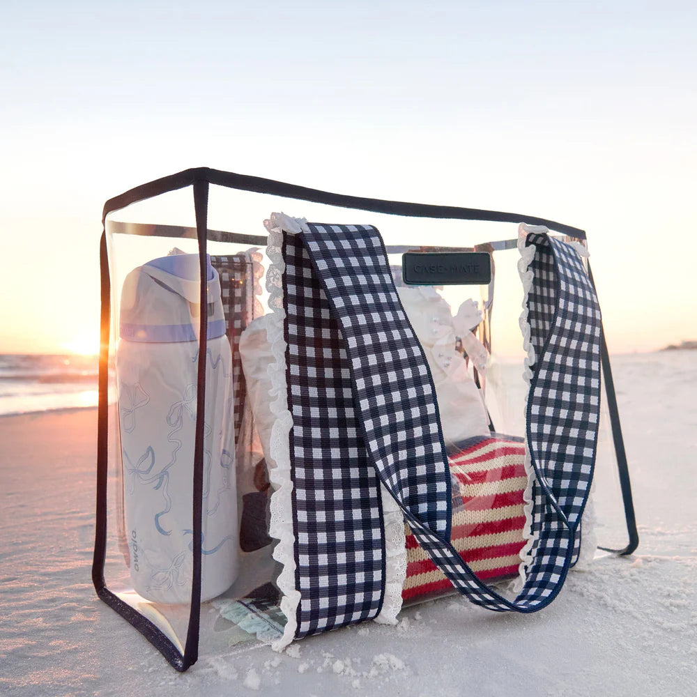 CASE-MATE-NAVY GINGHAM JELLY TOTE