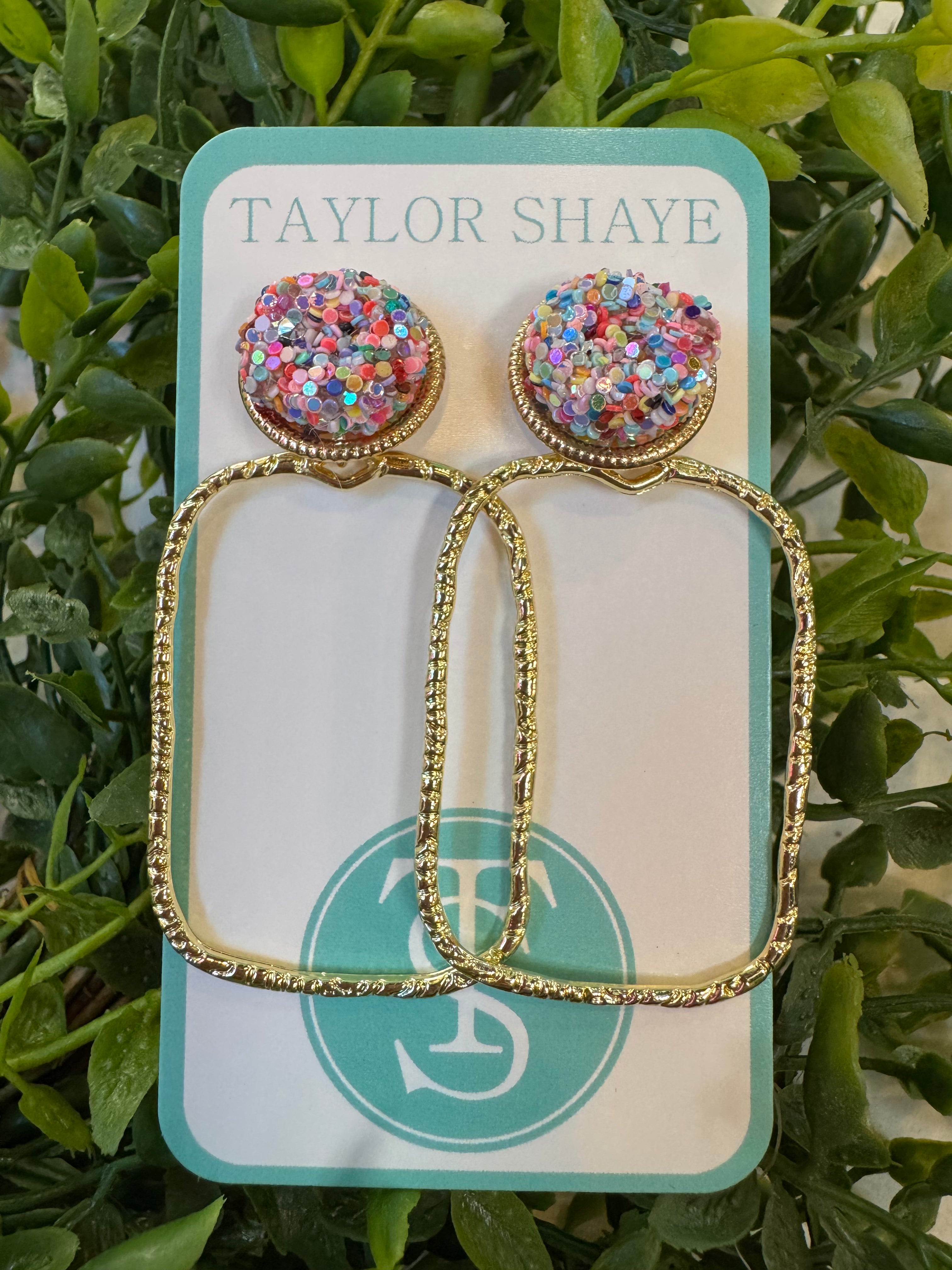 GLITTER TOP HOOPS-RAINBOW