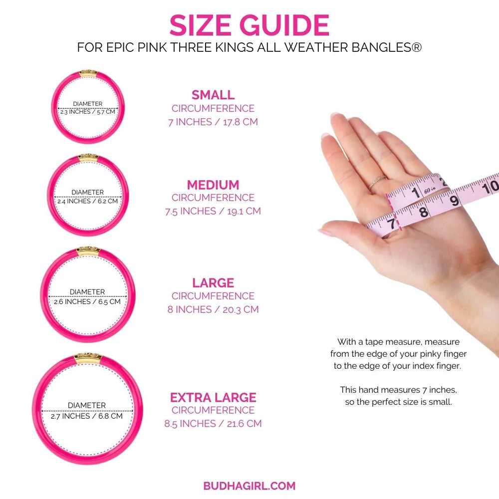 THREE KINGS ALL WEATHER BANGLES-EPIC PINK