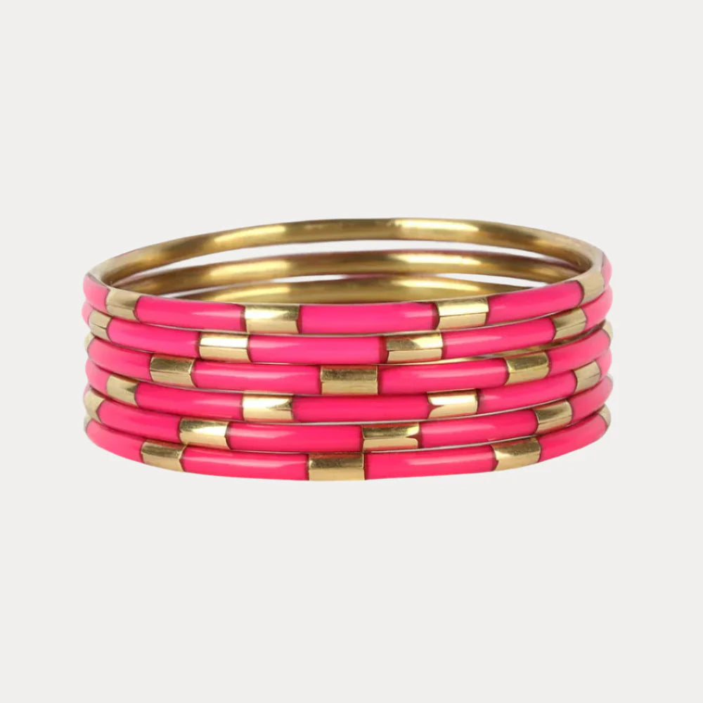 PINK VEDA BANGLES (SET OF 6)
