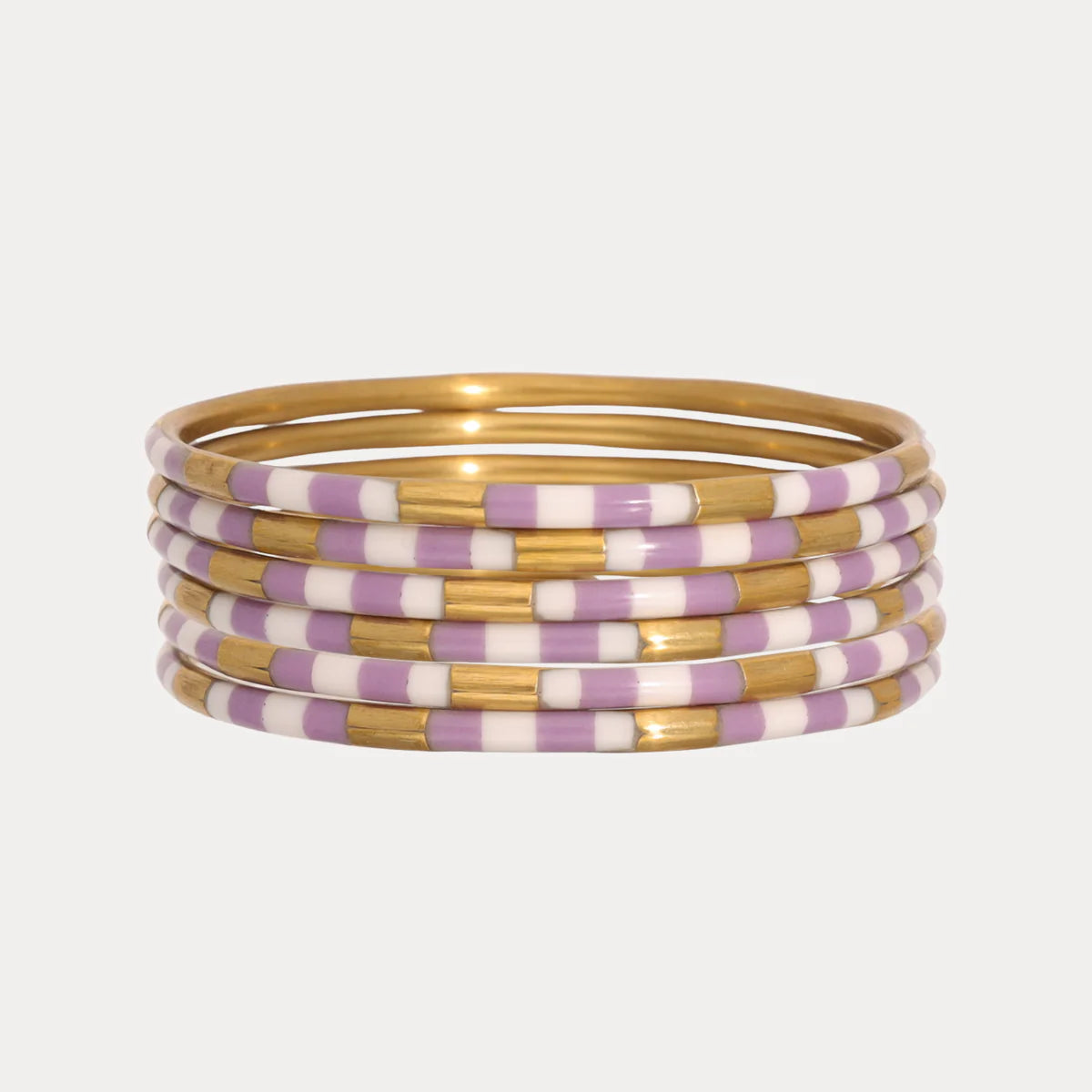 LILAC/WHITE VEDA BRACELETS (SET OF 6)