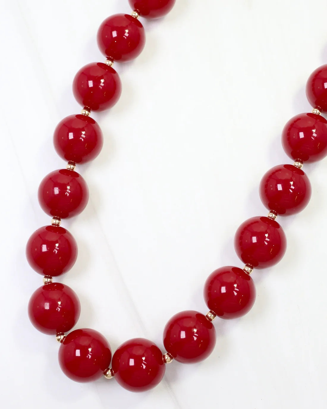 MEGAN BEADED NECKLACE-BURGUNDY