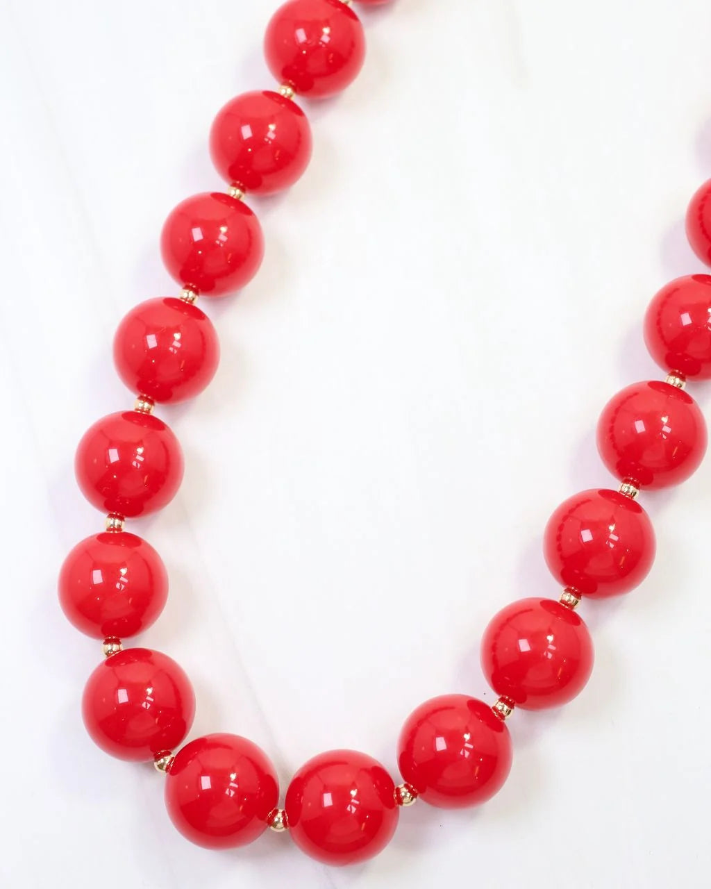 MEGAN BEADED NECKLACE-RED