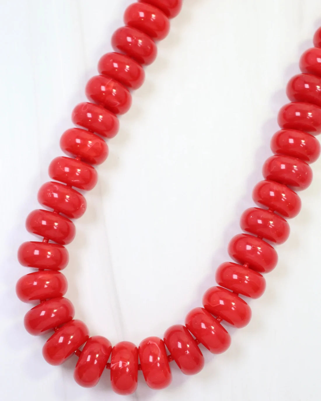 PIPESTONE BEADED NECKLACE-RED