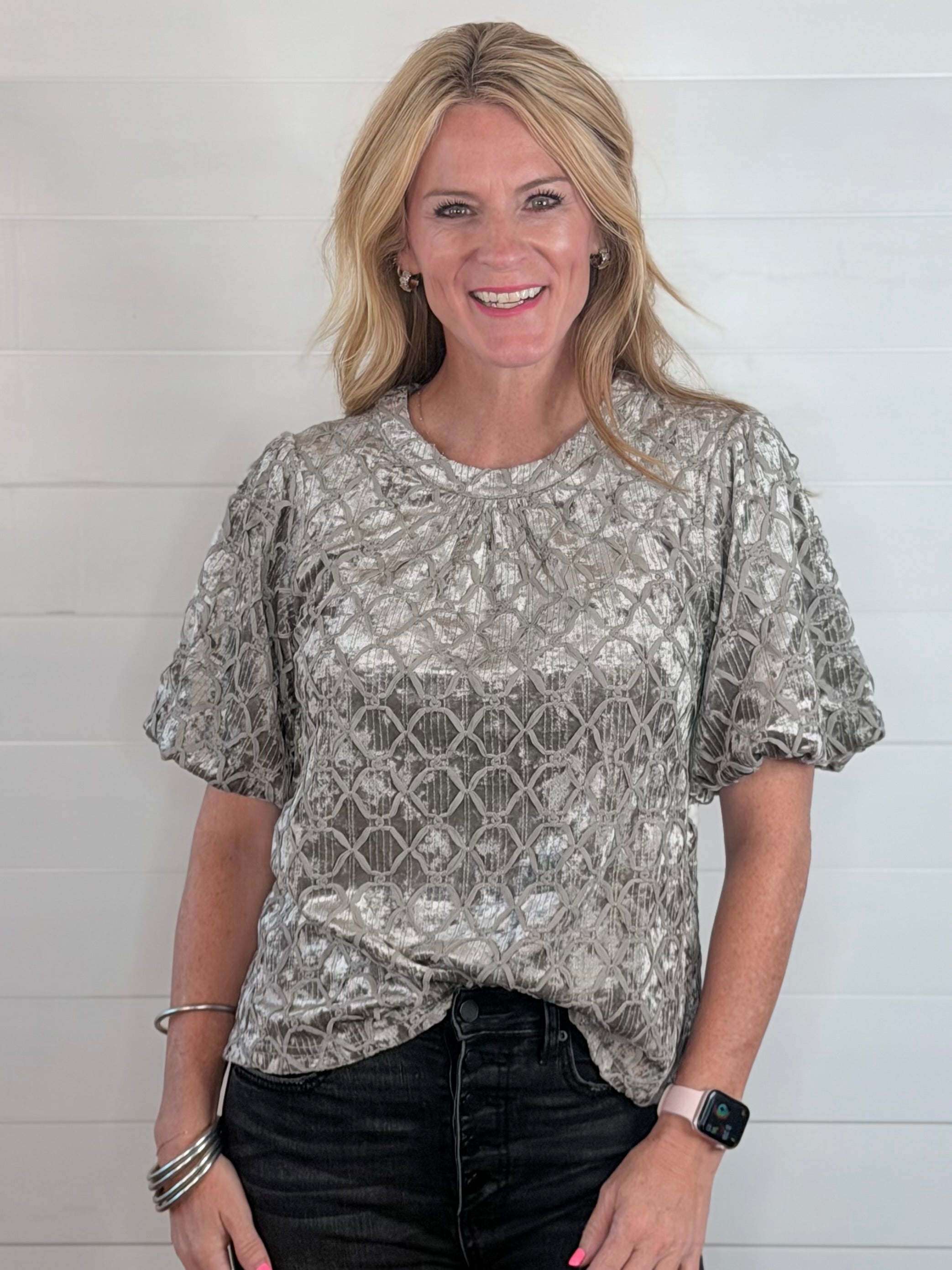 TRELLIS TRIMMED TOP