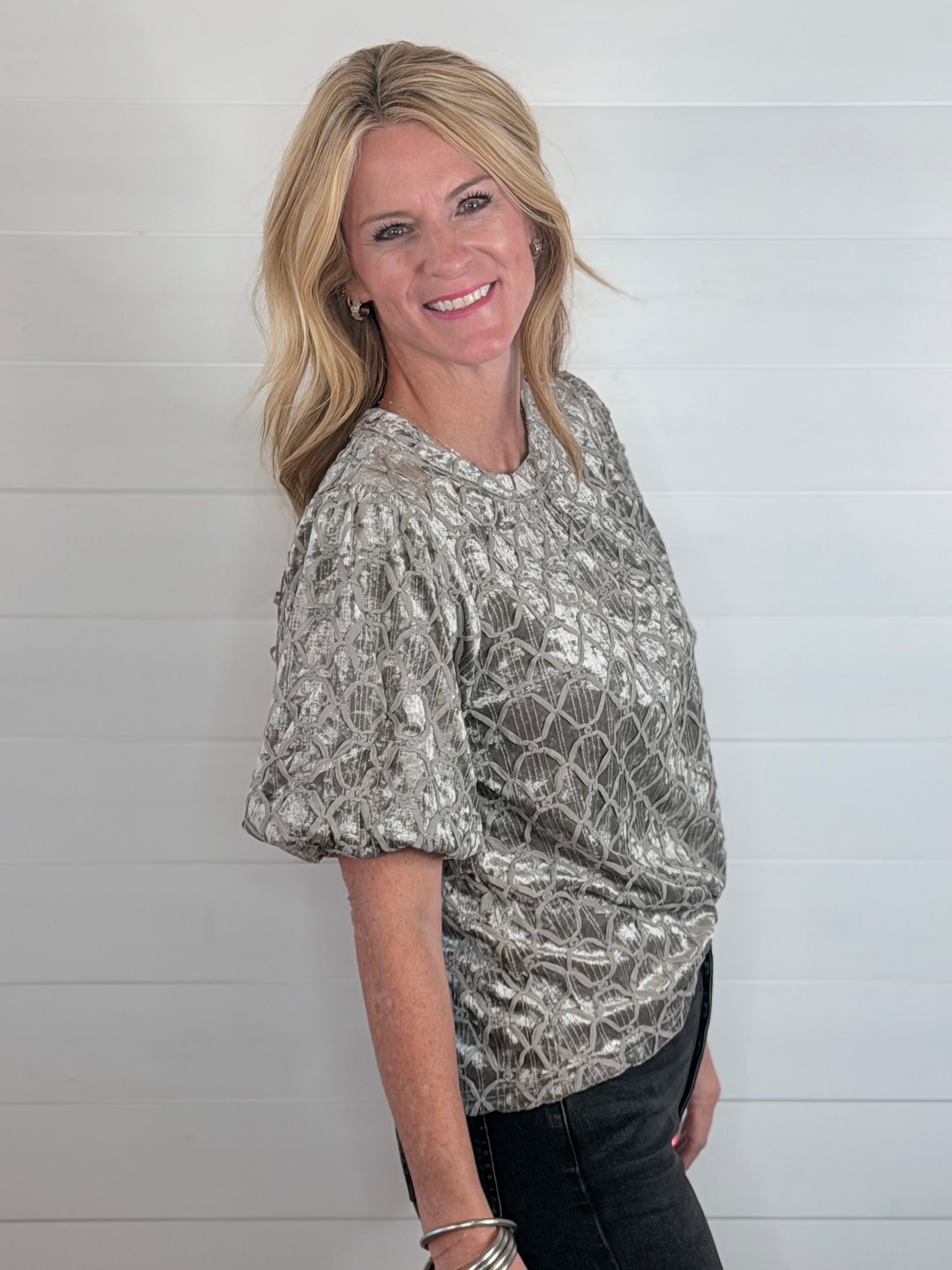 TRELLIS TRIMMED TOP