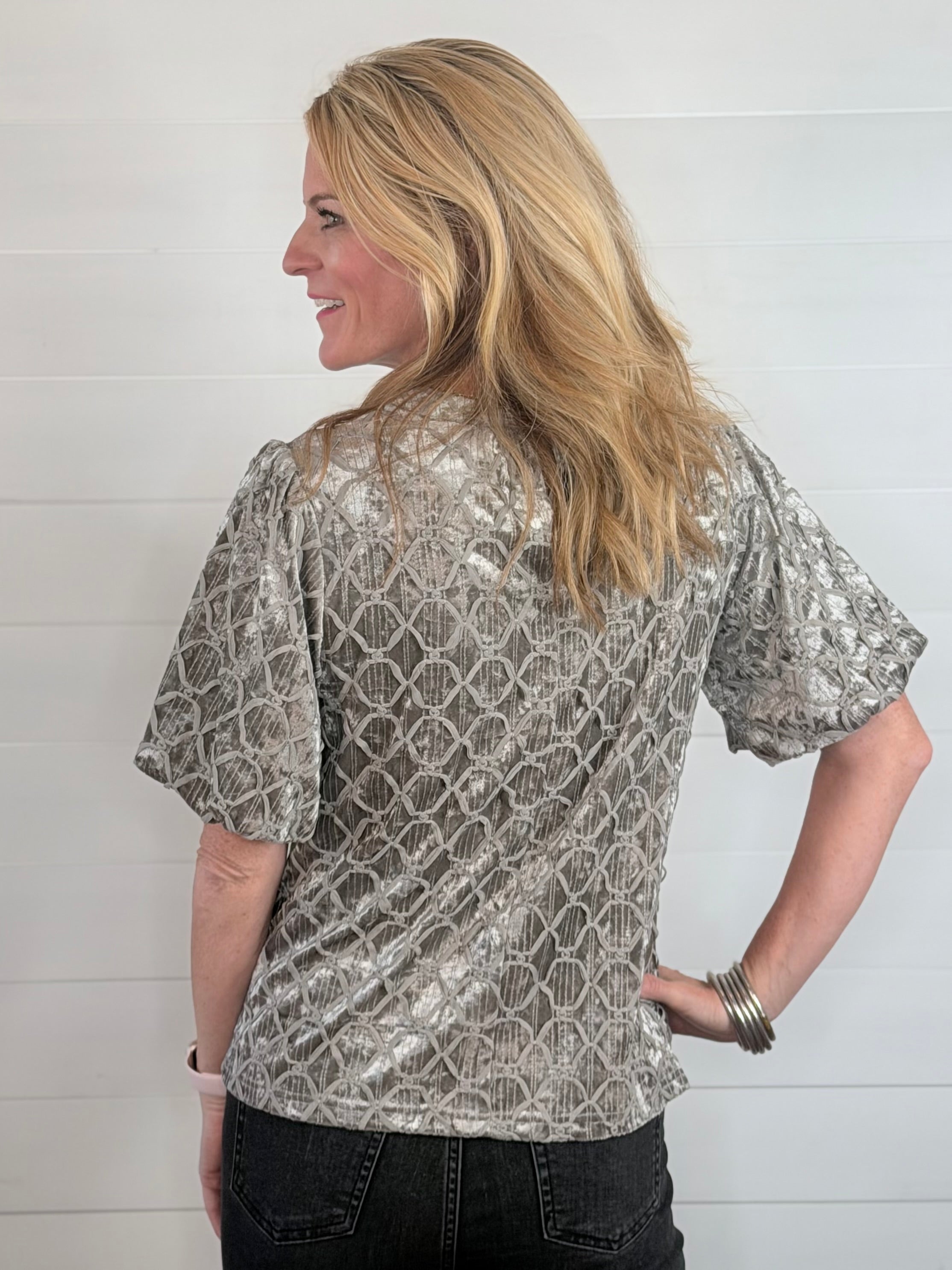 TRELLIS TRIMMED TOP
