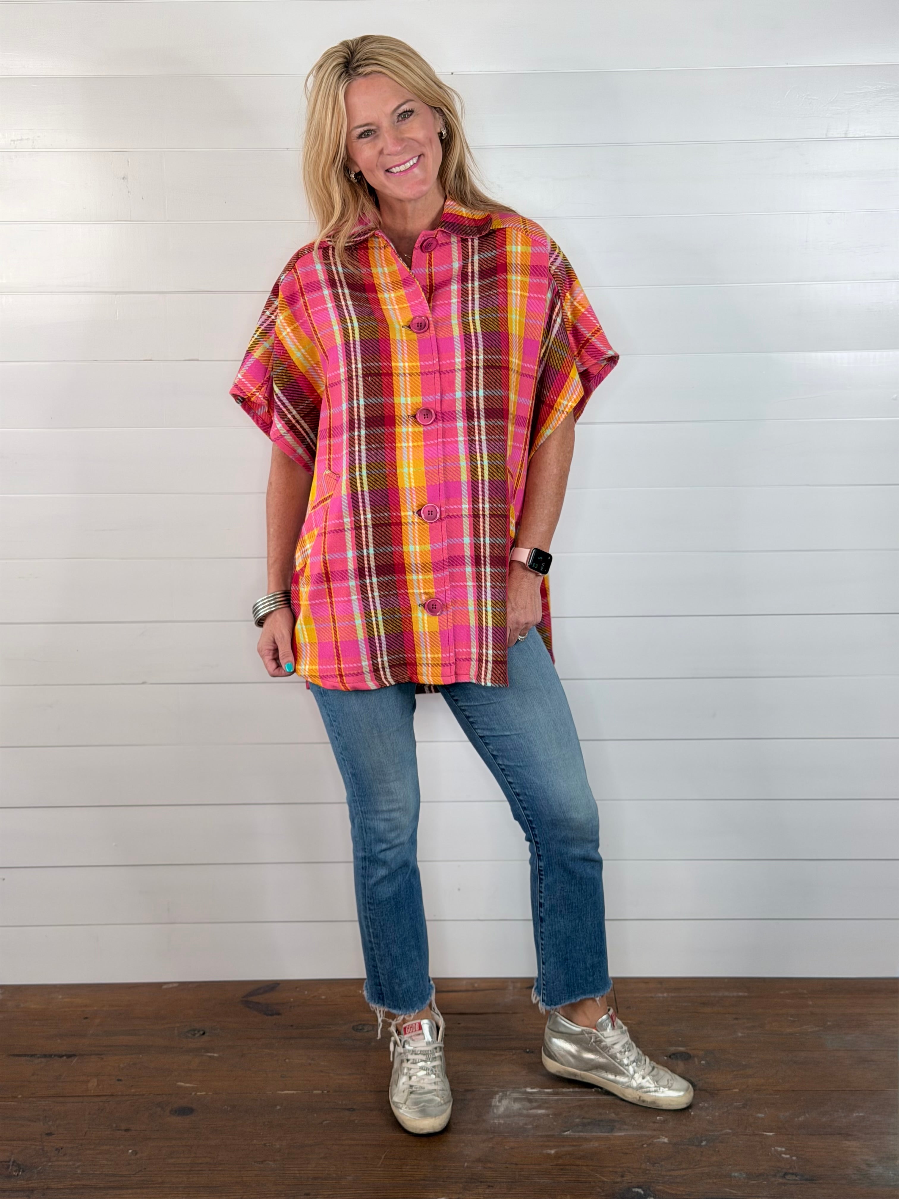 PLAID PONCHO BY IVY JANE