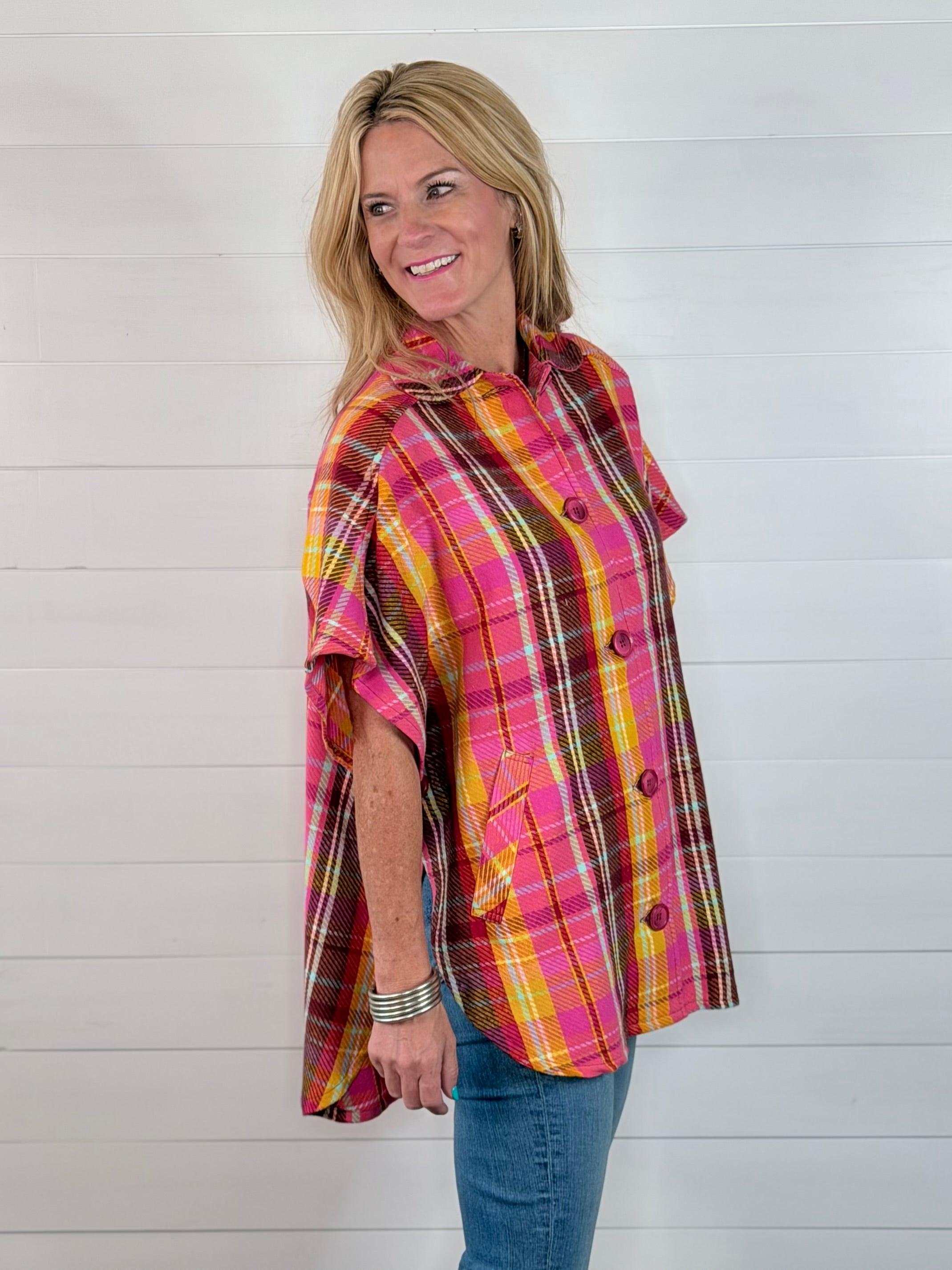PLAID PONCHO BY IVY JANE