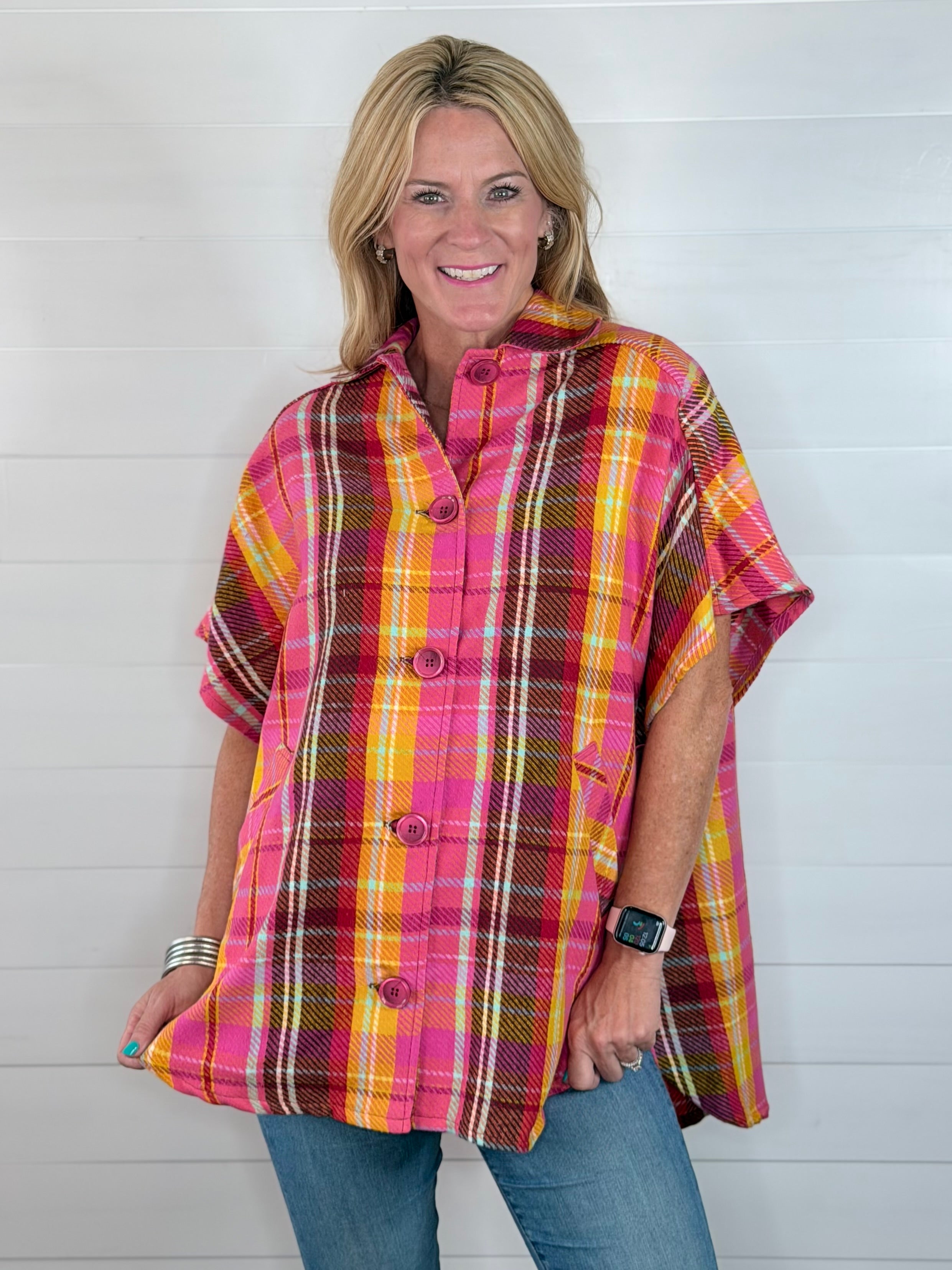 PLAID PONCHO BY IVY JANE