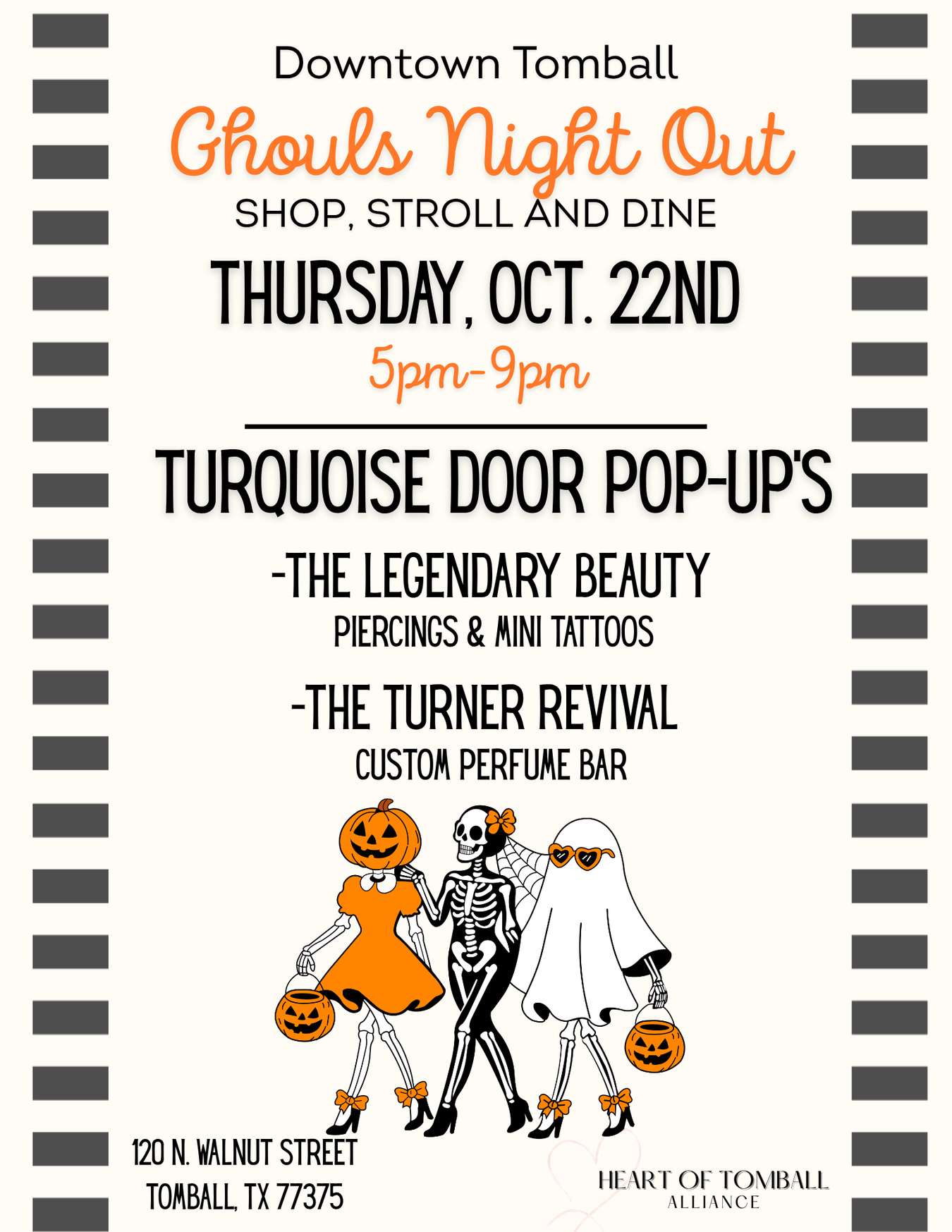 flyer for next shop in stroll in tomball