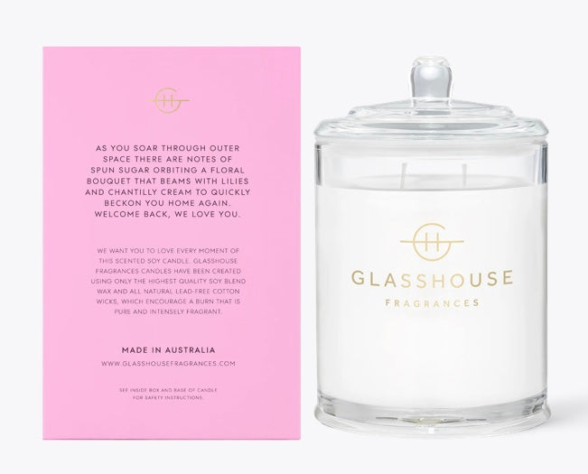 GLASSHOUSE CANDLE-MOON AND BACK