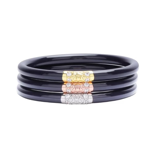 THREE KINGS ALL WEATHER BANGLES BLACK-LARGE