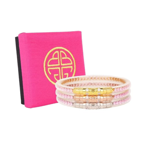 THREE QUEENS ALL WEATHER BANGLES-PETAL PINK LARGE