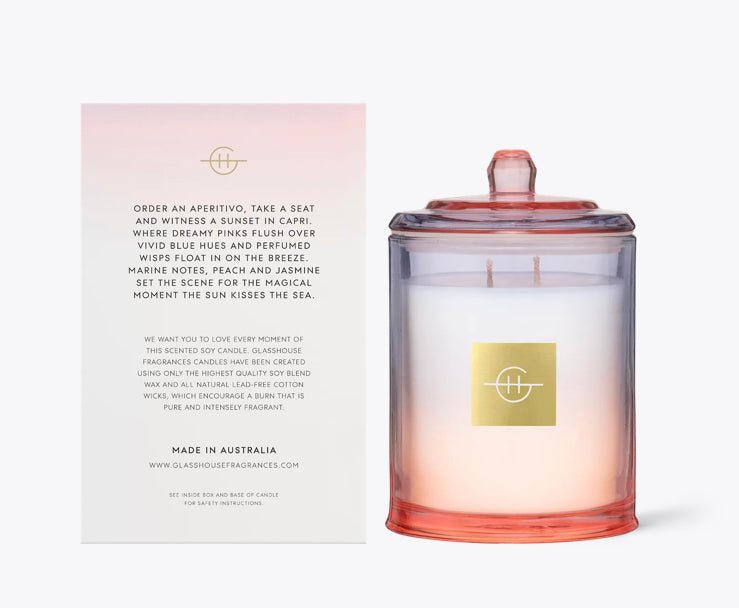 GLASSHOUSE CANDLE-SUNSETS IN CAPRI