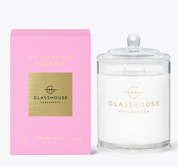 GLASSHOUSE CANDLE-MOON AND BACK